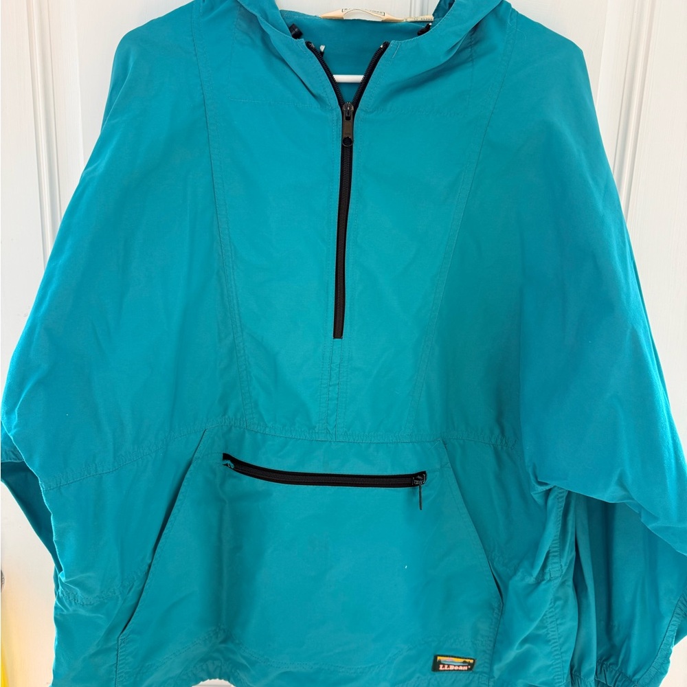 L.L. Bean Pullover Windbreaker Teal Half Zip Lightweight Jacket Women’s XL